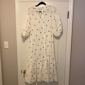 Zara Embroidered Midi Dress